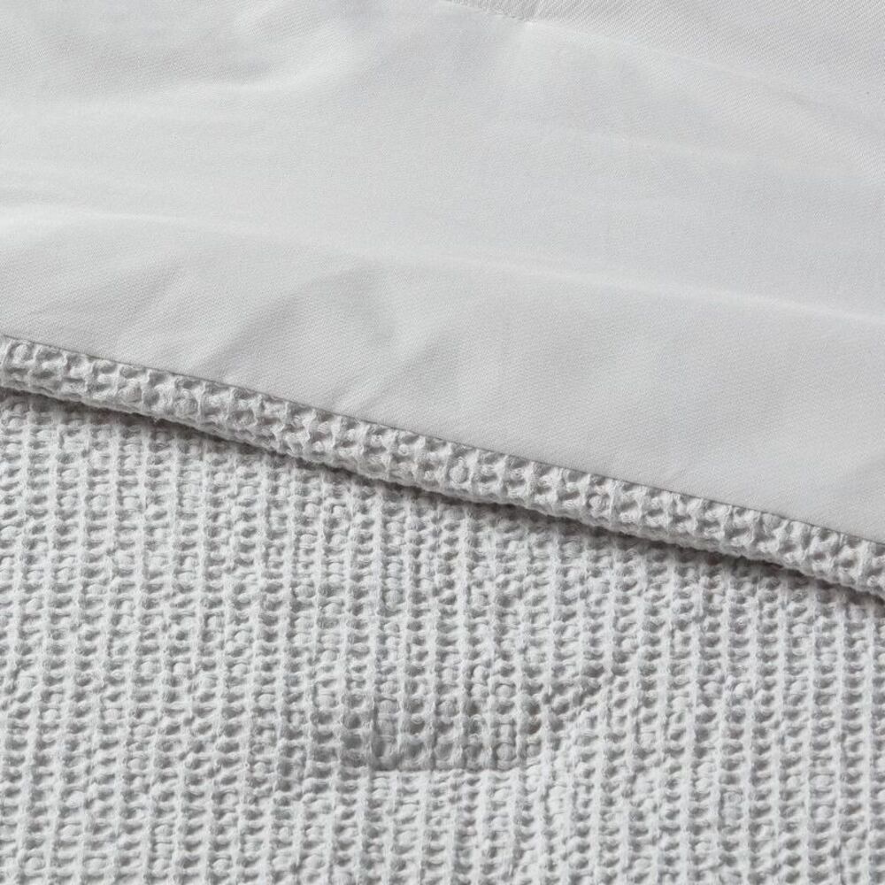 King Washed Waffle Weave Comforter and Sham Set Comfort Light Gray - Threshold - Picture 3 of 4